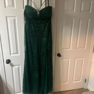 Elegant Green Sequin Gown